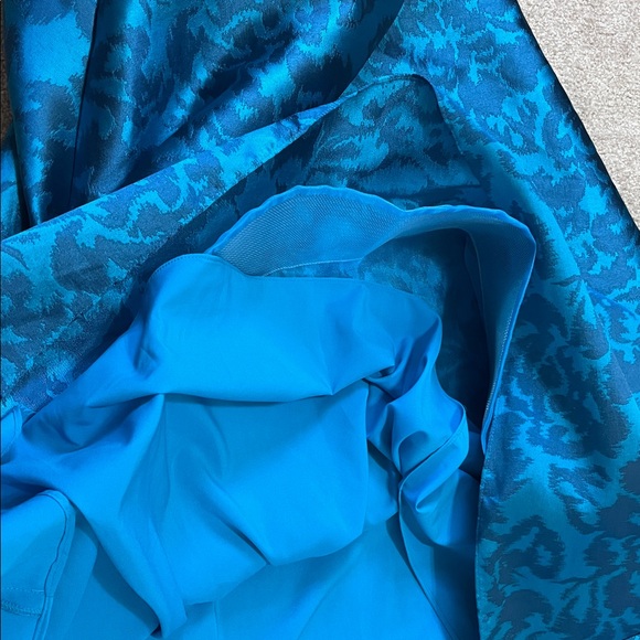 NWT Rickie Freeman for Teri Jon off-the-shoulder jacquard high-low Evening gown - Picture 13 of 16